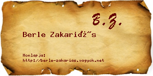 Berle Zakariás névjegykártya